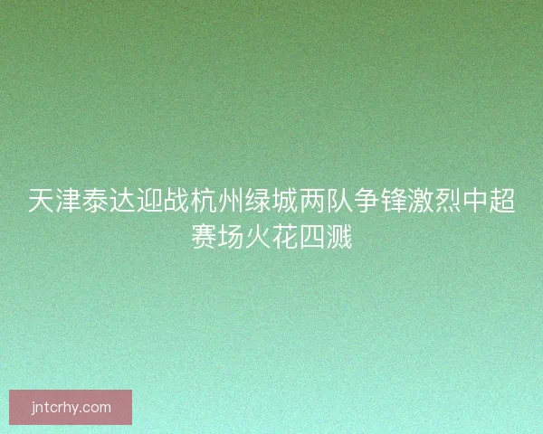 天津泰达迎战杭州绿城两队争锋激烈中超赛场火花四溅